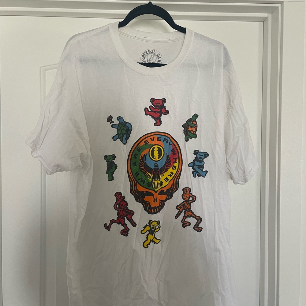 White Graphic T-Shirt with Colorful Design